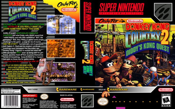  Covers Super Nintendo - Donkey Kong Country 2 Diddys Kong Quest Nintendo Snes - Cover.jpg