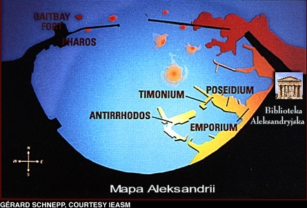 Epoka hellenistyczna, mapy - mapa. Wschodnie wybrzeże starożytnej Aleksandrii.jpg