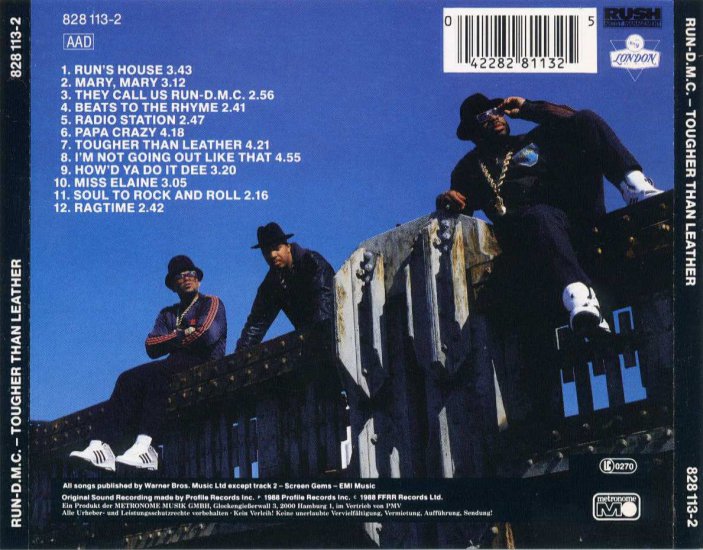 Run-DMC 1988 - Tougher Than Leather Deluxe Edition bonus tracks - Run DMC - Tougher Than Leather - Back.jpg