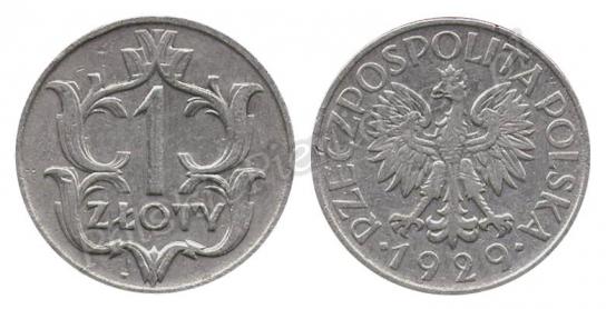 02 - Monety Rzeczypospolitej Polskiej międzywojennej - 1zł - 1929.jpg