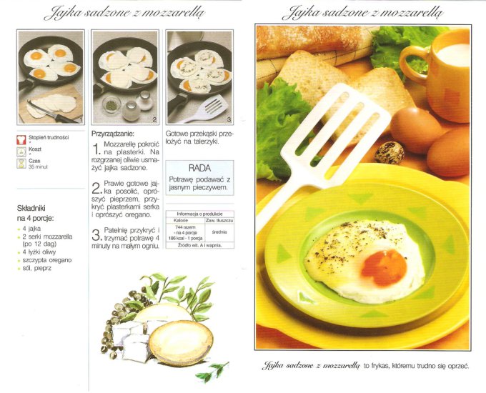 Przekąski - przepisy - Jajka sadzone z mozzarellą.jpg