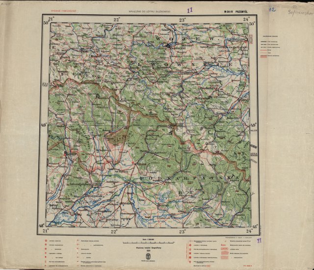 Mapa Polski i krajów ościennych 1-500.000 - M-34-IV PRZEMYŚL WIG 1939.jpg