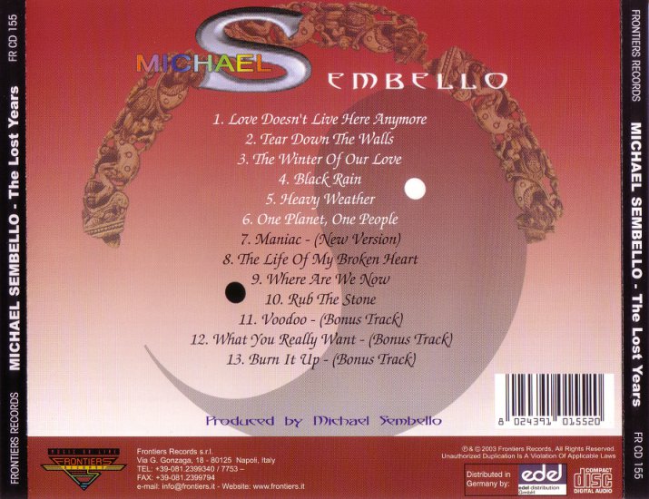 Michael Sembello - The Lost Years - Michael Sembello - The lost years - 2003 LB Diaon 1.jpg