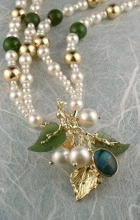 Dekoracje z perłami - opal necklace, opal pendant, piro necklace, designer jewelry, art jewelry.JPG