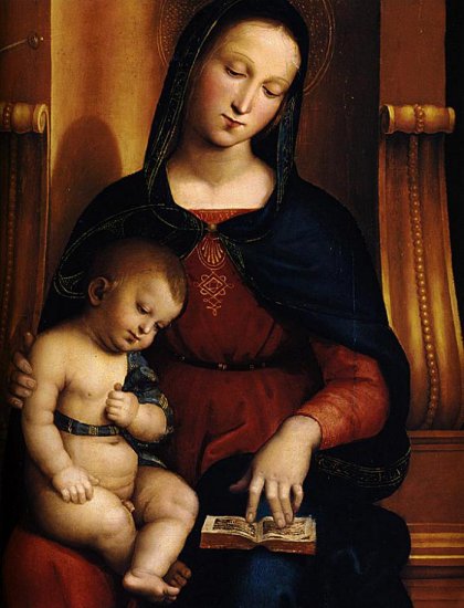 Obraz Matki Boskiej w Raphaela - Ansidei  Madonna, fragment.jpg