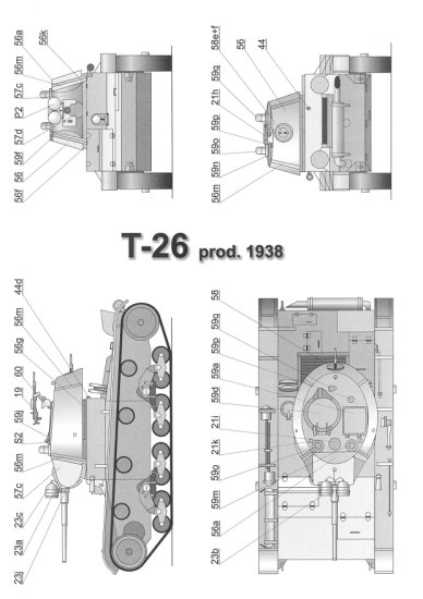 Modelik 2007-14 - T-26 prod. 1934,1938, T-26-4 radziecki lekki czołg z II wojny światowej - 05.jpg