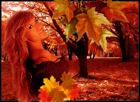 GIFY - jesienna dziewczyna.gif