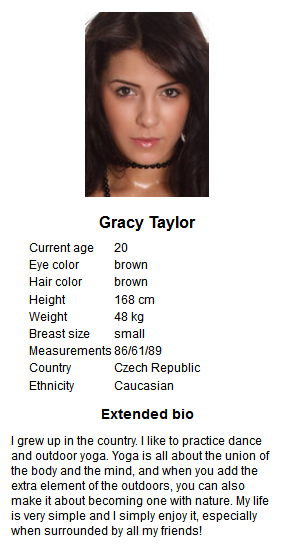 Gracy Taylor - Model Info.png
